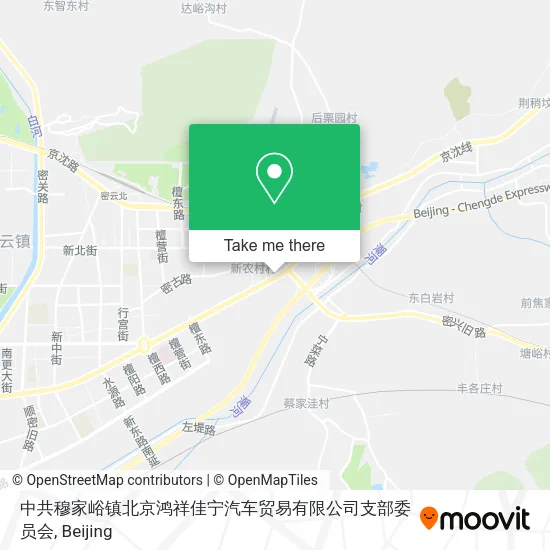 中共穆家峪镇北京鸿祥佳宁汽车贸易有限公司支部委员会 map