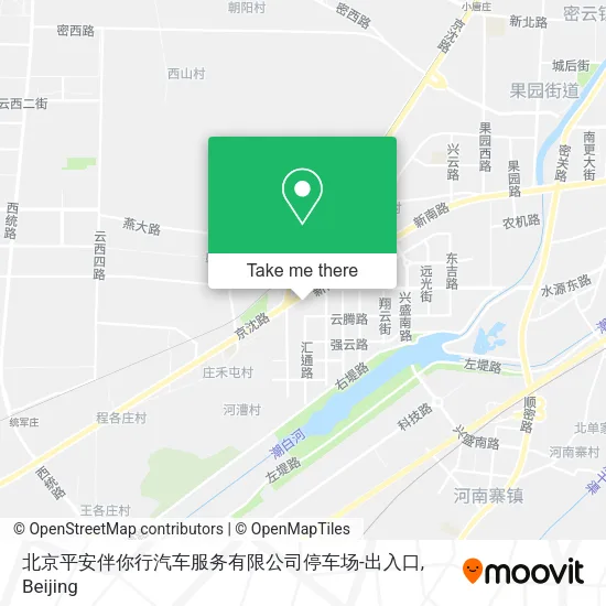 北京平安伴你行汽车服务有限公司停车场-出入口 map