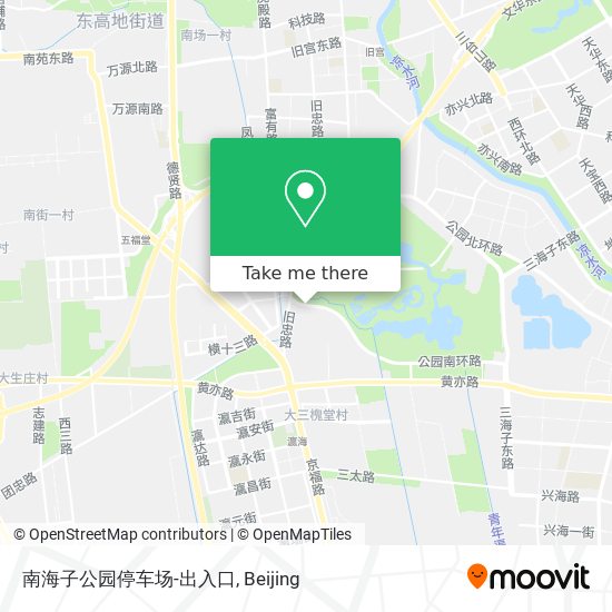 南海子公园停车场-出入口 map
