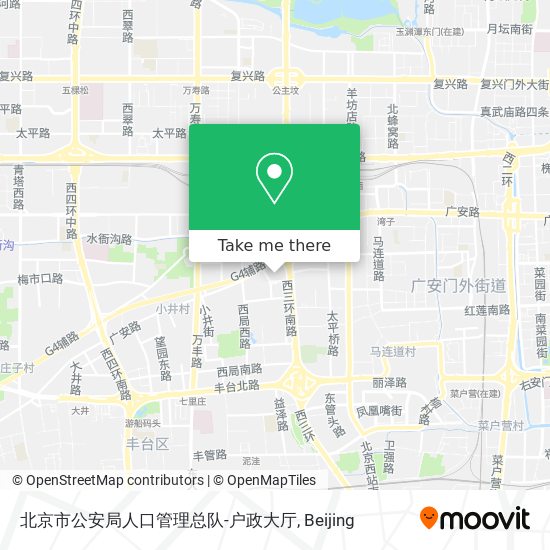 北京市公安局人口管理总队-户政大厅 map
