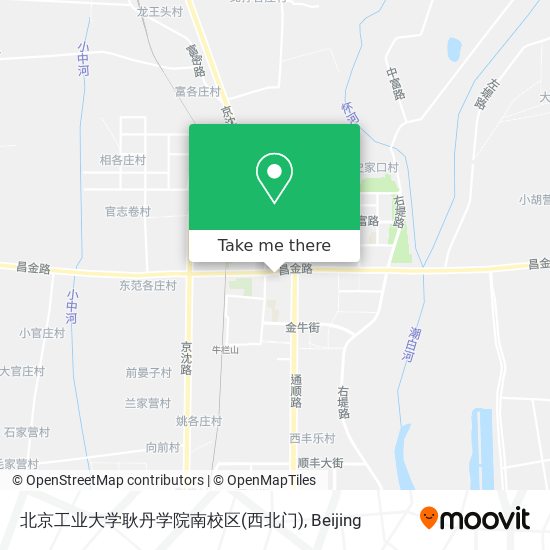 北京工业大学耿丹学院南校区(西北门) map