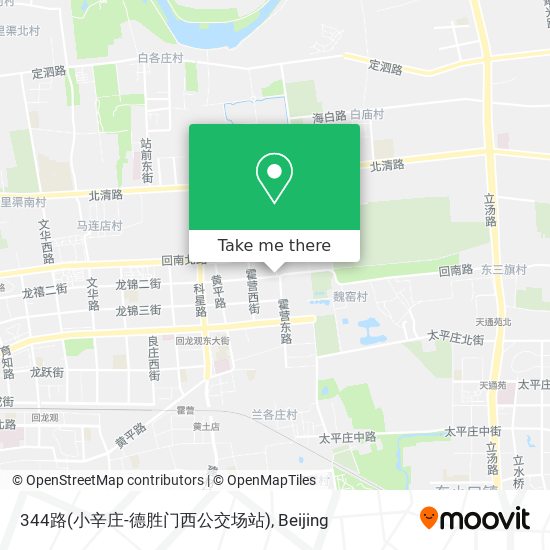 344路(小辛庄-德胜门西公交场站) map