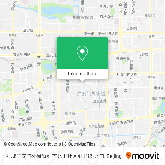 西城广安门外街道红莲北里社区图书馆-北门 map
