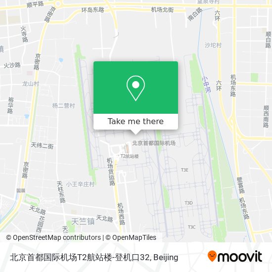 北京首都国际机场T2航站楼-登机口32 map