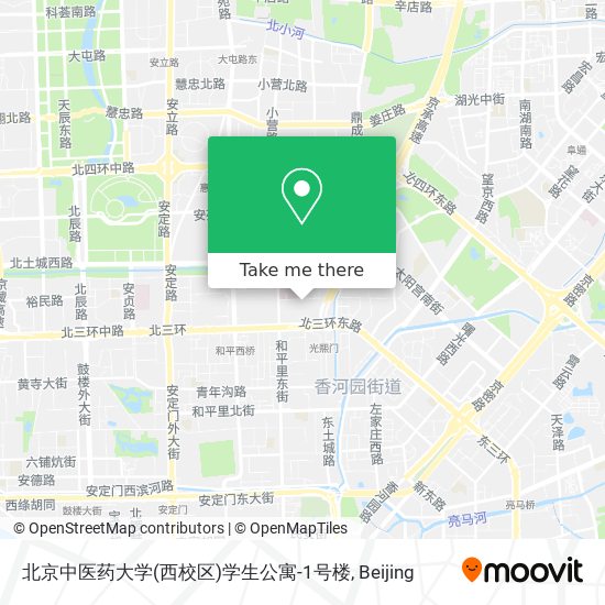北京中医药大学(西校区)学生公寓-1号楼 map