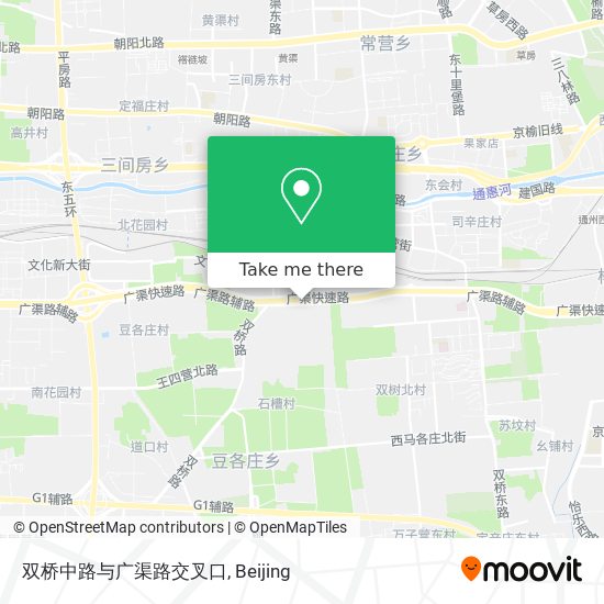 双桥中路与广渠路交叉口 map