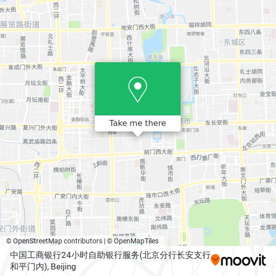 中国工商银行24小时自助银行服务(北京分行长安支行和平门内) map