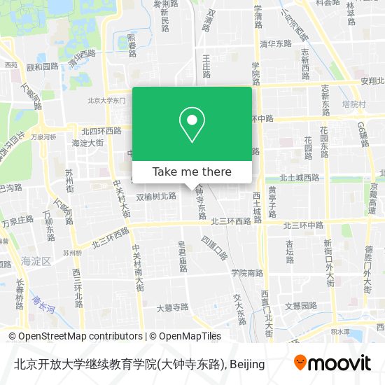 北京开放大学继续教育学院(大钟寺东路) map
