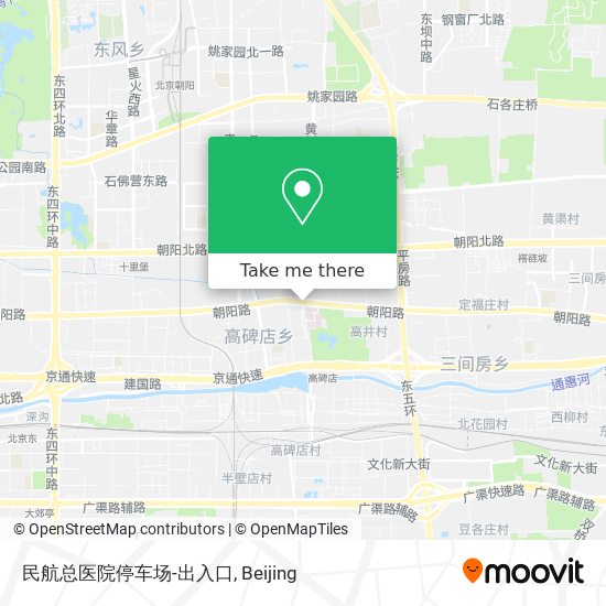 民航总医院停车场-出入口 map