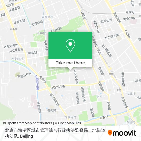 北京市海淀区城市管理综合行政执法监察局上地街道执法队 map