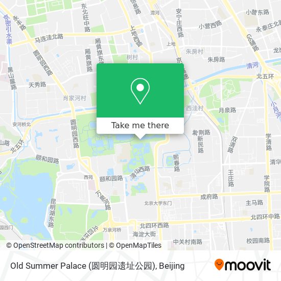 Old Summer Palace (圆明园遗址公园) map