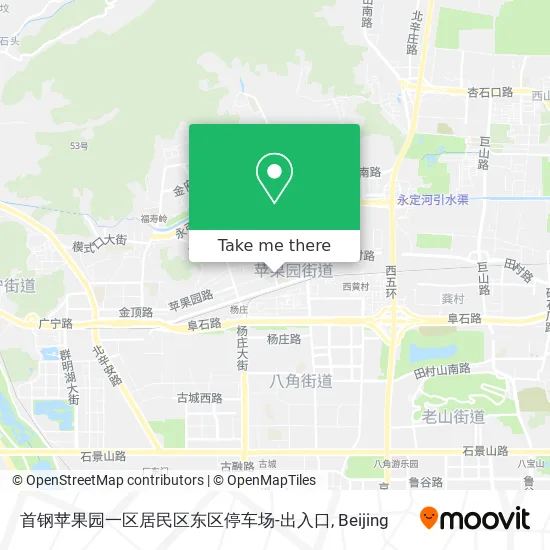 首钢苹果园一区居民区东区停车场-出入口 map