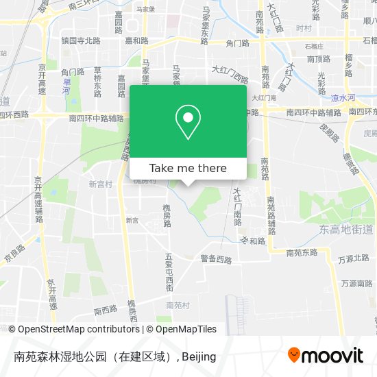 南苑森林湿地公园（在建区域） map