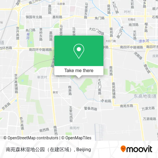 南苑森林湿地公园（在建区域） map