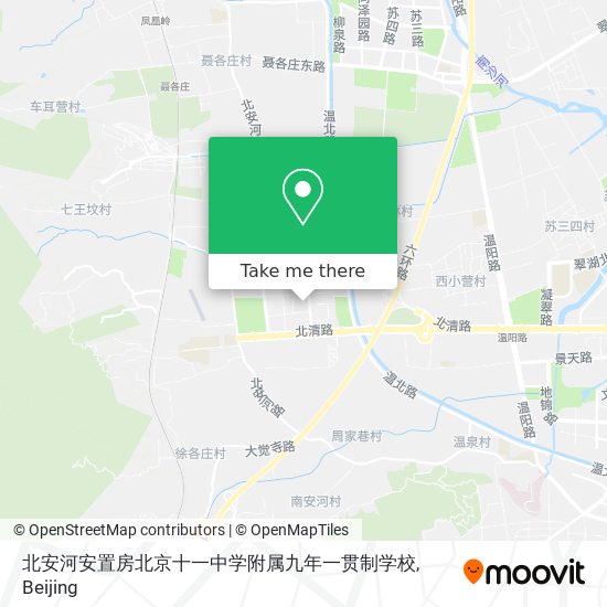 北安河安置房北京十一中学附属九年一贯制学校 map
