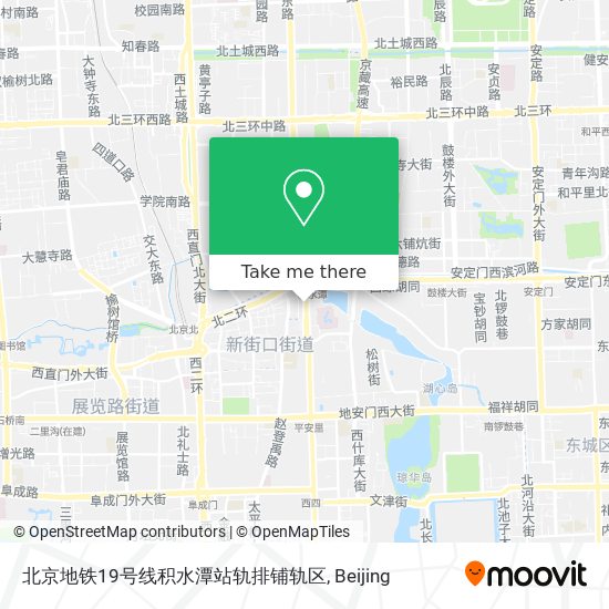 北京地铁19号线积水潭站轨排铺轨区 map