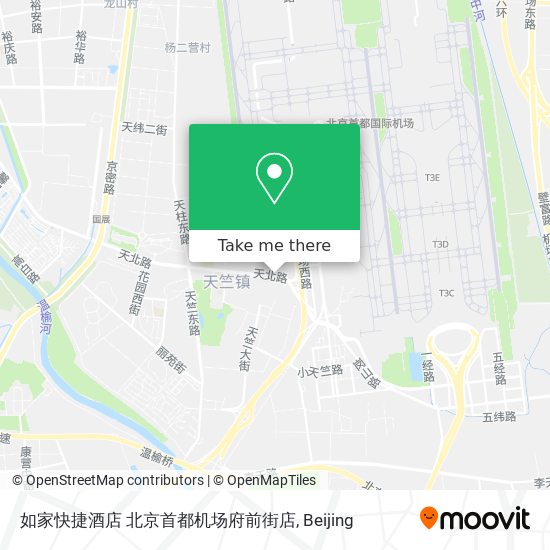 如家快捷酒店 北京首都机场府前街店 map