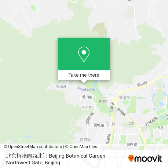 北京植物园西北门 Beijing Botanical Garden Northwest Gate map