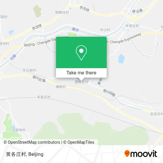 黄各庄村 map