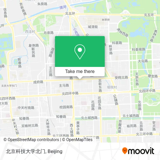 北京科技大学北门 map