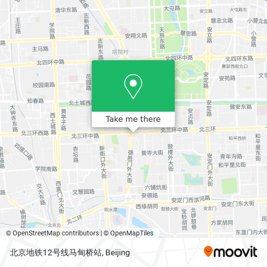 北京地铁12号线马甸桥站 map