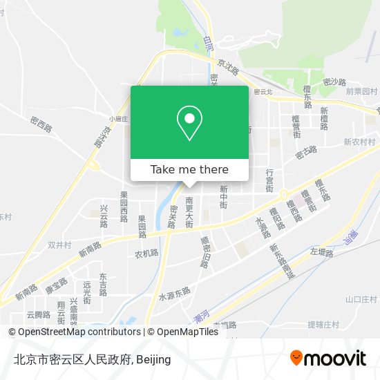 北京市密云区人民政府 map