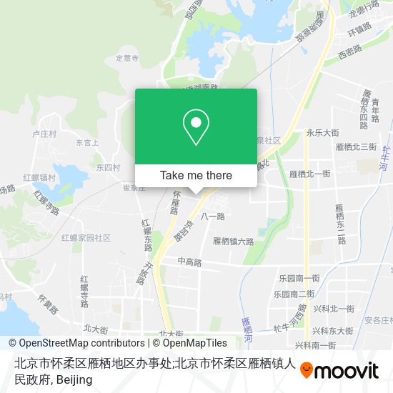 北京市怀柔区雁栖地区办事处;北京市怀柔区雁栖镇人民政府 map