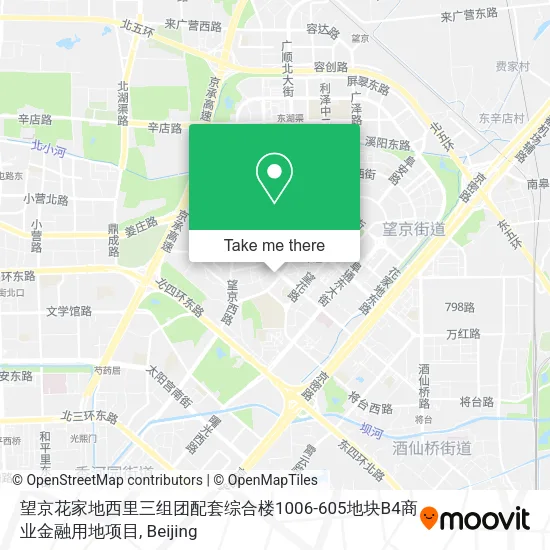 望京花家地西里三组团配套综合楼1006-605地块B4商业金融用地项目 map