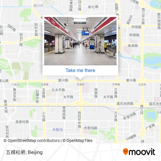 五棵松桥 map