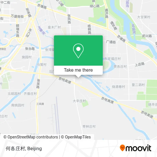 何各庄村 map