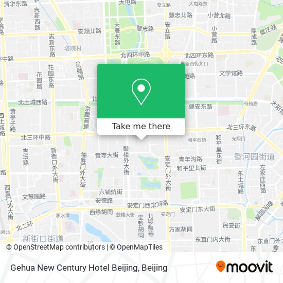 Gehua New Century Hotel Beijing map