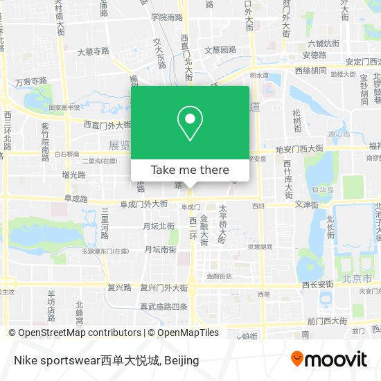 Nike sportswear西单大悦城 map