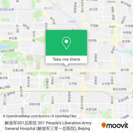 解放军301总医院 301 People's Liberation Army General Hospital (解放军三零一总医院) map