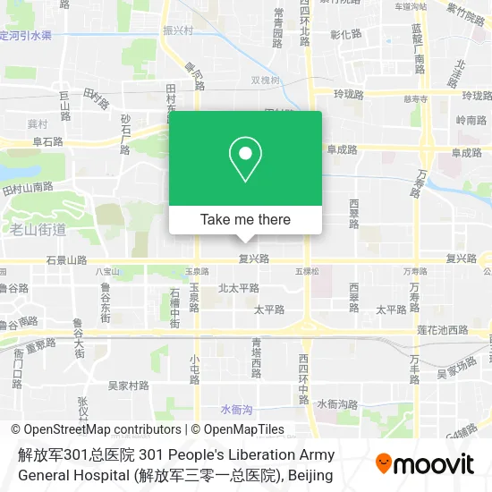 解放军301总医院 301 People's Liberation Army General Hospital (解放军三零一总医院) map