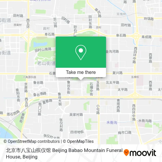 北京市八宝山殡仪馆 Beijing Babao Mountain Funeral House map