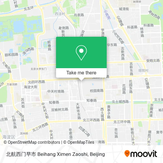 北航西门早市 Beihang Ximen Zaoshi map