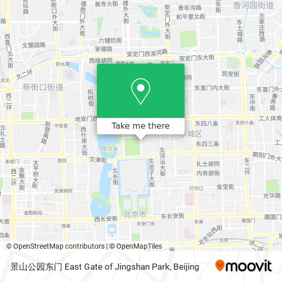景山公园东门 East Gate of Jingshan Park map