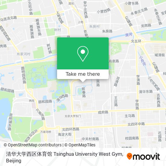 清华大学西区体育馆 Tsinghua University West Gym map