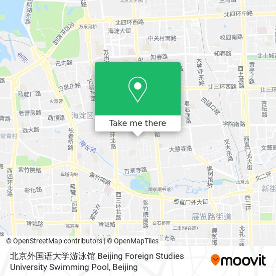 北京外国语大学游泳馆 Beijing Foreign Studies University Swimming Pool map