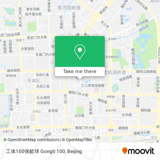 工体100保龄球 Gongti 100 map