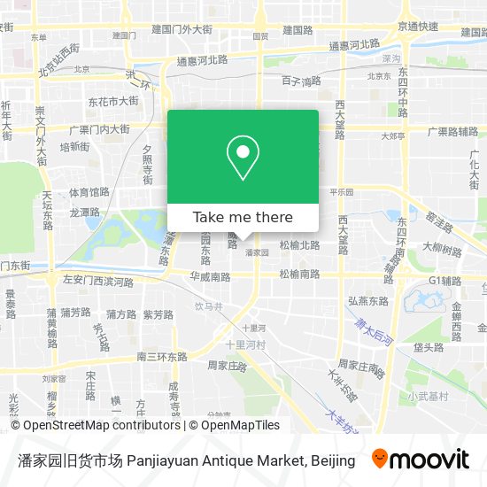 潘家园旧货市场 Panjiayuan Antique Market map