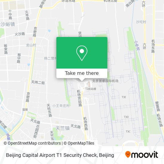 Beijing Capital Airport T1 Security Check map