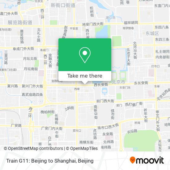 Train G11: Beijing to Shanghai map