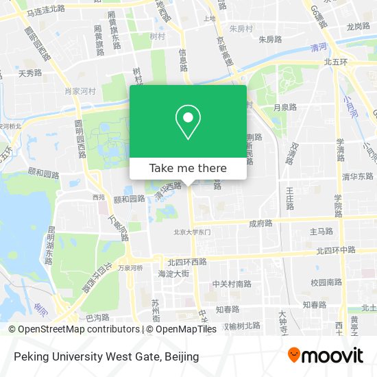 Peking University West Gate map