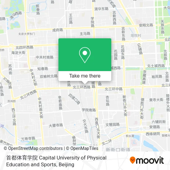 首都体育学院 Capital University of Physical Education and Sports map
