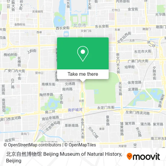 北京自然博物馆 Beijing Museum of Natural History map