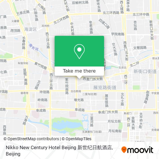 Nikko New Century Hotel Beijing 新世纪日航酒店 map