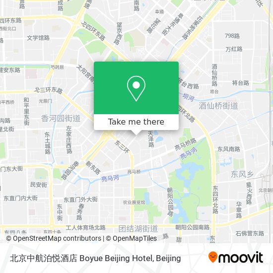 北京中航泊悦酒店 Boyue Beijing Hotel map