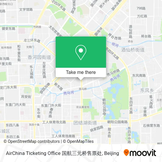 AirChina Ticketing Office 国航三元桥售票处 map