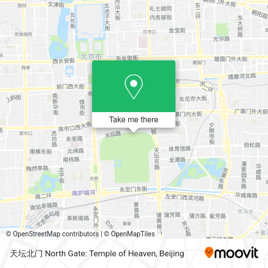 天坛北门 North Gate: Temple of Heaven map